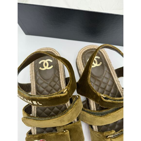 CHANEL Velvet Dad Sandals size 41 - Picture 3 of 10